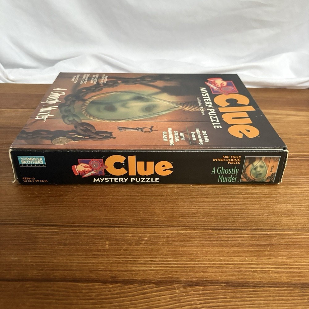 1996 Clue Mystery Puzzle A Ghostly Murder 500 Pc Complete w/ Book & Magnifier - Picture 5 of 8